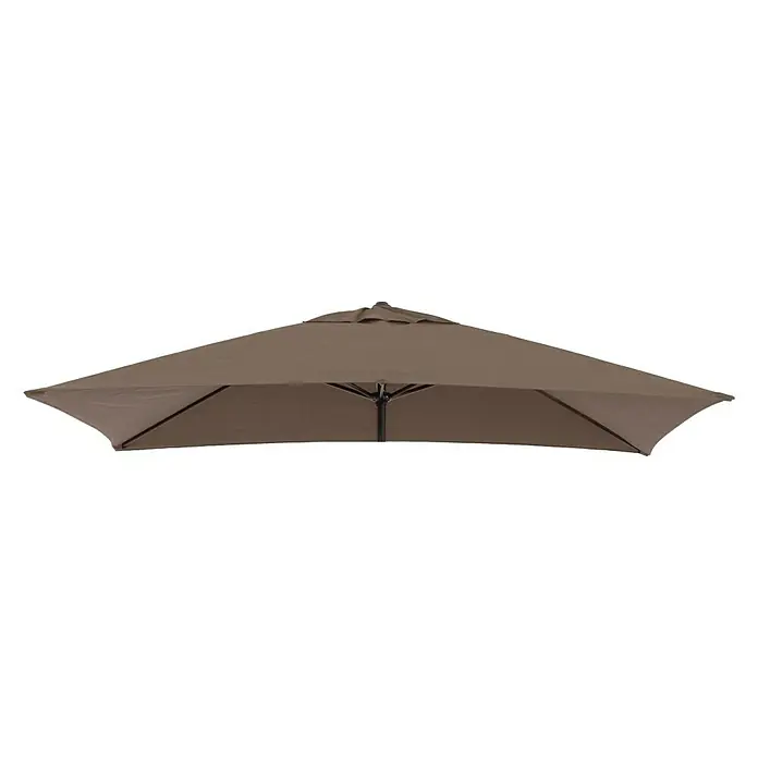 Sunfun Techo de repuesto Venecia II - L x An: 300 x 200 cm, Taupe, Específico para: Sunfun Parasol de jardín Venecia II - Primer plano de una sombrilla rectangular marrón para patio, perfecta para jardines o terrazas, que proporciona sombra y protección del sol.