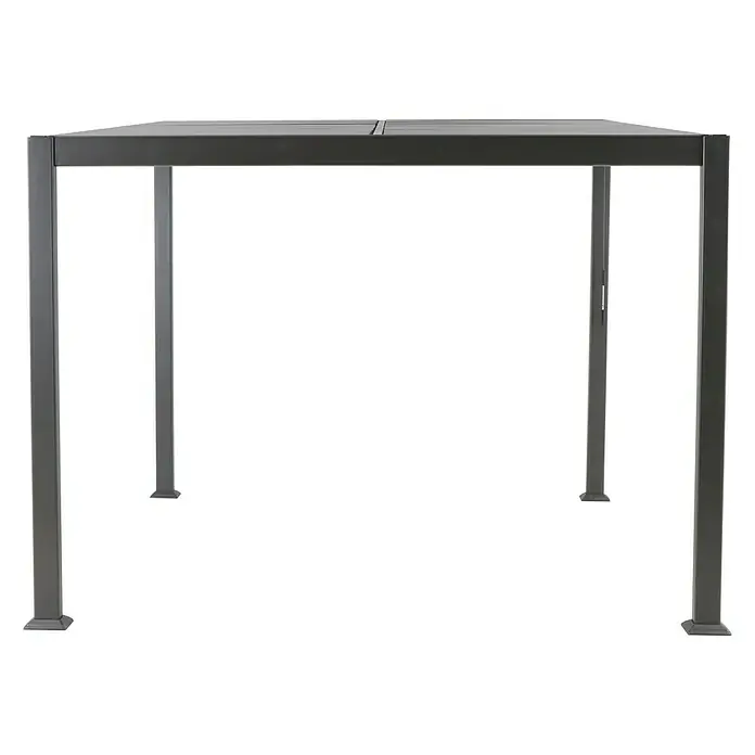 Sunfun Pérgola estándar Palma - An x Pr: 300 x 256 cm, Antracita, Aluminio - Imagen de una glorieta gris moderna. El diseño es elegante y la construcción parece robusta. Ideal para el jardín.