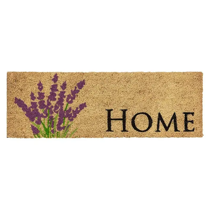 Astra Coco Fußmatte Style Lavendel - 25 x 75 cm, Bunt, Material Nutzschicht: 100 % Kokos, Kokos - Fußmatte mit Lavendelmotiv und der Aufschrift "HOME", ideal für den Eingangsbereich.
