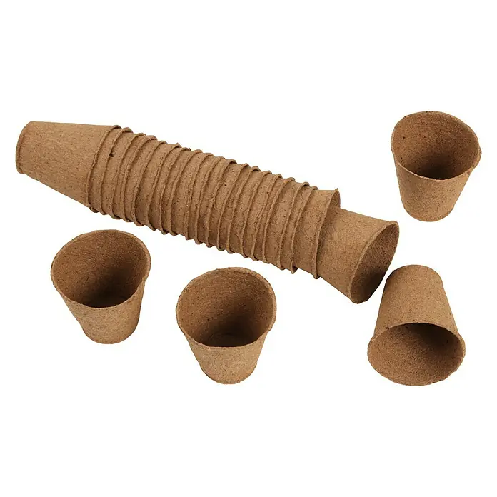 Floraworld Anzuchttopf Classic - Ø x H: 6 x 6,5 cm - Braune Anzuchttöpfe aus biologisch abbaubarem Material, ideal für die Anzucht von Setzlingen und jungen Pflanzen im Garten oder auf dem Balkon.