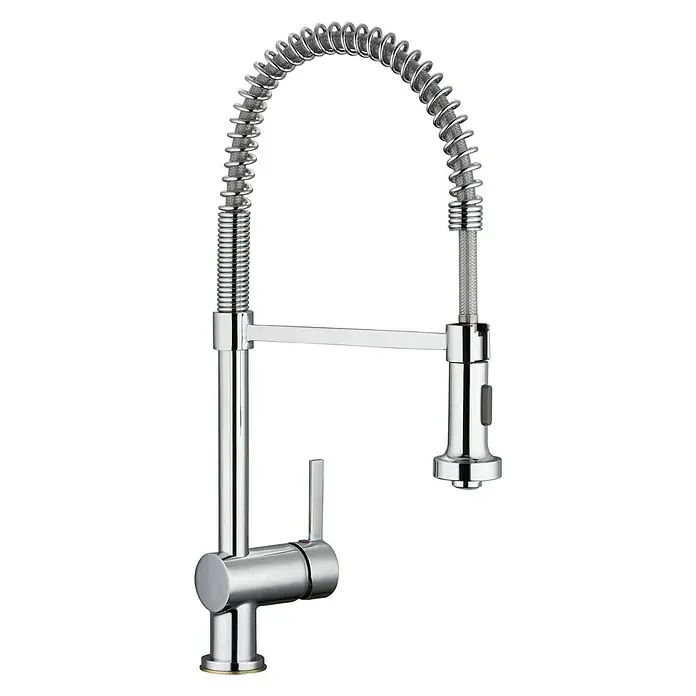 Camargue Spültischarmatur Valencia - Chrom, Glänzend - Elegante Küchenarmatur mit spiralförmigem Auszug. Hochwertiges Design für moderne Küchen, ideal zum flexiblen Spülen und Reinigen.