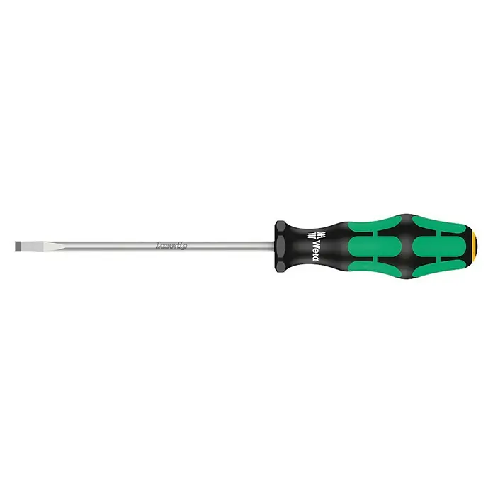 Wera Kraftform Plus Schraubendreher 335 - Klingenbreite: 5,5 mm, Klingenlänge: 125 mm - Hochwertiger Wera-Schraubendreher mit grün-schwarzem Griff und Lasertip-Klinge für präzises Schrauben. Das ideale Werkzeug für Profis.