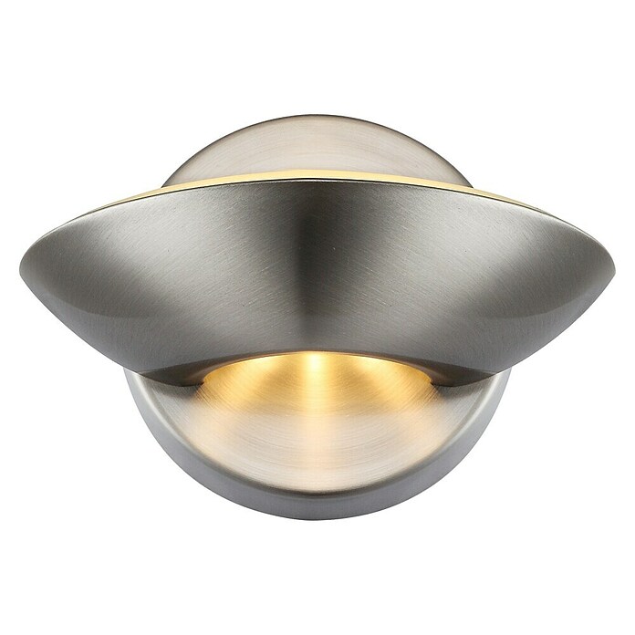 Globo Aplique de pared LED (2 luces, 1 x 3 W, Blanco cálido, Níquel mate)