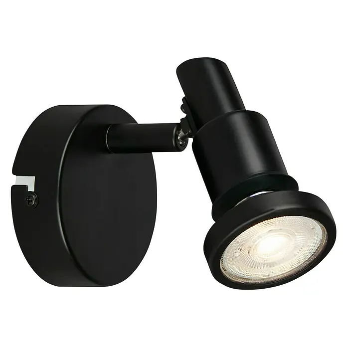 Briloner LED-Deckenstrahler - 4,8 W, L x B x H: 8 x 8 x 10,6 cm, Schwarz, Warmweiß, 1 Stk. - Schwarze Wandleuchte mit verstellbarem Spot und leuchtendem Licht für eine moderne und flexible Beleuchtung im Raum.
