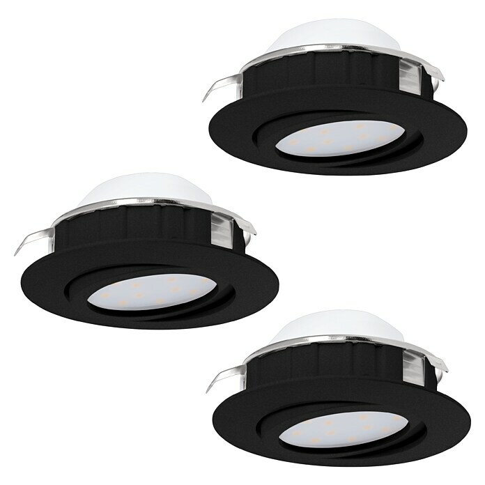 Eglo LED-Einbauleuchte SALICETO (Warmweiß, Durchmesser: 8,8 cm, Schwarz, 3  Stk.) | BAUHAUS