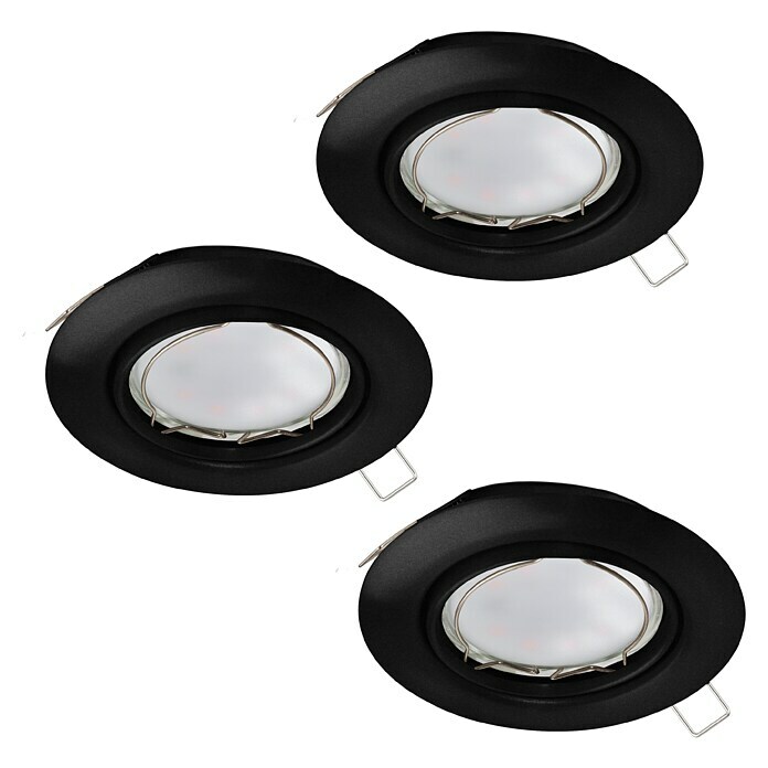 8,8 cm, 3 Schwarz, Eglo LED-Einbauleuchte Durchmesser: (Warmweiß, | SALICETO Stk.) BAUHAUS