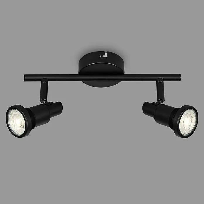 Briloner LED-Deckenstrahler - 4,8 W, L x B x H: 27,5 x 8 x 12,3 cm, Schwarz, Warmweiß, 2 Stk. - Deckenleuchte mit zwei Strahlern. Die moderne Lampe ist in Schwarz gehalten und bietet flexible Beleuchtung für jeden Raum.