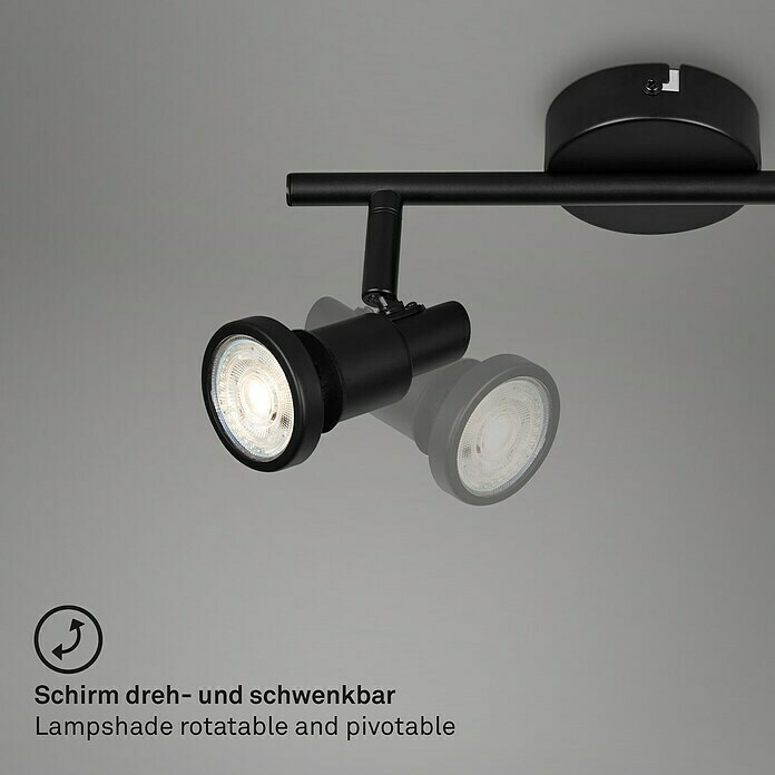 Briloner LED-Deckenstrahler (4,8 W, L x B x H: 27,5 x 8 x 12,3 cm, Schwarz, Warmweiß, 2 Stk.) | BAUHAUS