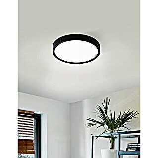 Eglo LED-Deckenleuchte rund GIGLIO (14,6 W, Ø x H: 34 x 6 cm, Schwarz, Warmweiß)