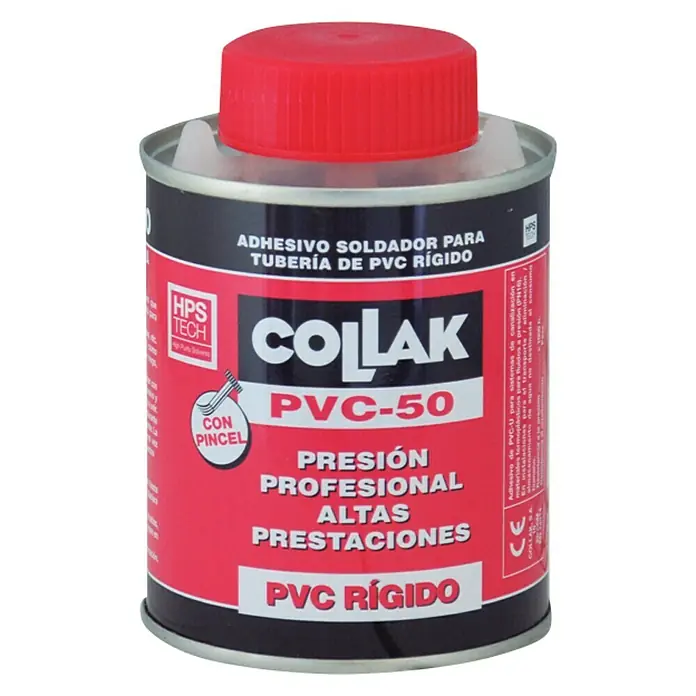Collak Adhesivo PVC 50 - 0,25 l - Adhesivo Collak PVC-50 para tuberías de PVC rígido, ideal para aplicaciones profesionales de altas prestaciones, incluye pincel.