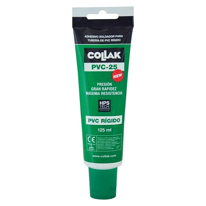 Collak Adhesivo PVC 25 NEW - 0,125 l - Un tubo de adhesivo Collak PVC-25 para tuberías de PVC rígido, ideal para conexiones rápidas y resistentes.