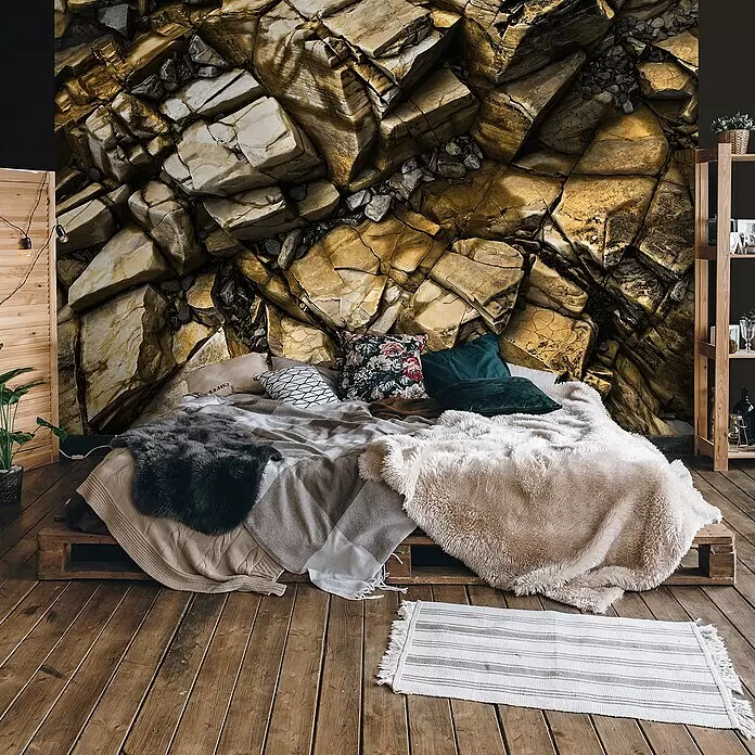 Fototapete Goldene FelsenB x H: 254 x 184 cm, Vlies