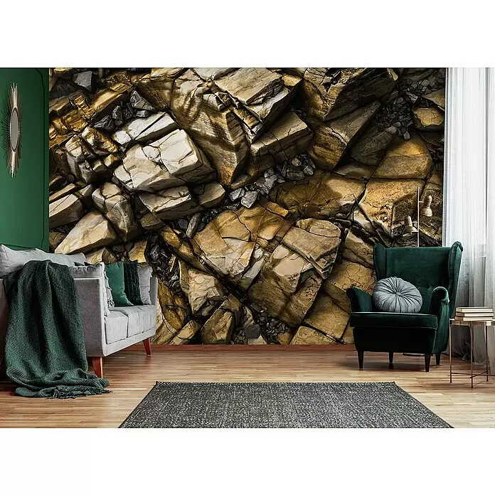 Fototapete Goldene FelsenB x H: 254 x 184 cm, Vlies