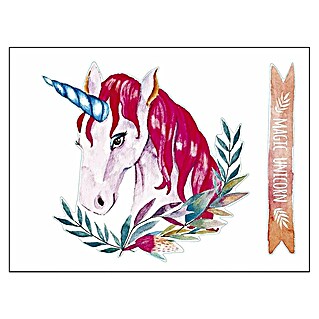 Vinilos decorativos Unicornio (1 pzs., Multicolor, An x Al: 48 x 68 cm)
