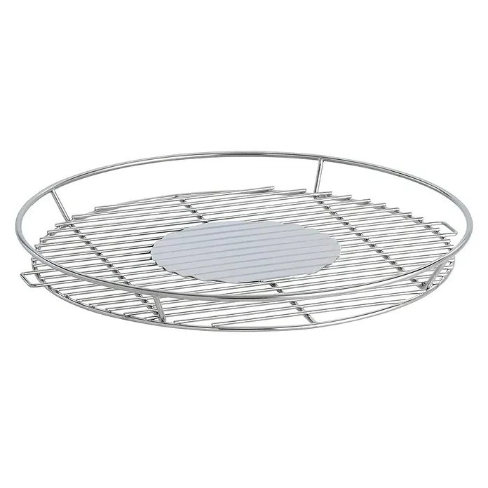 Kingstone Grillrost - Durchmesser: 32 cm - Hier ist ein runder Grillrost aus Metall mit einer runden Metallplatte in der Mitte, ideal zum Grillen.