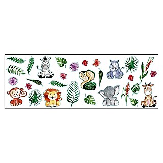 Vinilos decorativos Animales jungla (1 pzs., Multicolores, An x Al: 24 x 68 cm)