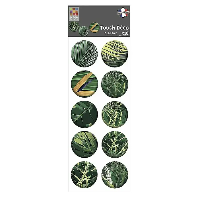Vinilo de pared 3D Paraiso - Plástico - Estas pegatinas "Touch Déco" de Plage con motivos de plantas son ideales para decorar paredes y muebles. Fáciles de aplicar y versátiles.