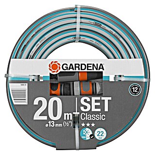 Gardena Classic Gartenschlauch Set mit Systemteilen (Länge: 20 m, Durchmesser: 13 mm)
