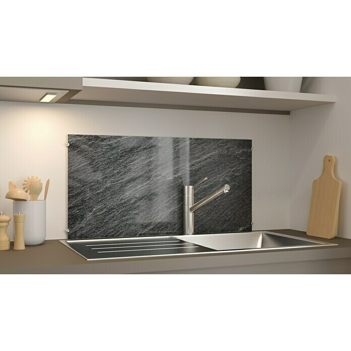 CUCINE KüchenrückwandSchiefer, 80 x 40 cm, Stärke: 6 mm, Einscheibensicherheitsglas (ESG) Left Side View