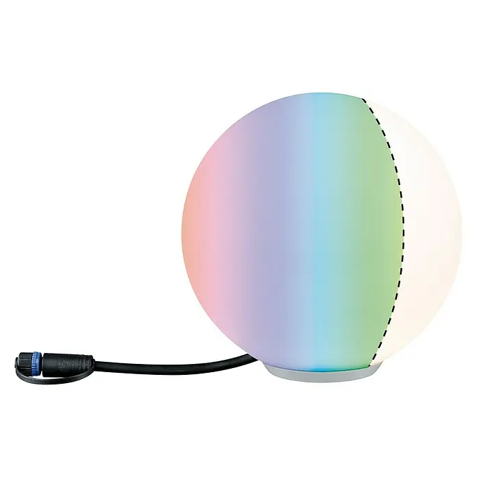 Paulmann Plug & Shine Lámpara LED decorativa Globo - 2,8 W, Blanco - Lámpara esférica colorida que emite una luz agradable, perfecta para crear iluminación ambiental en interiores o exteriores.