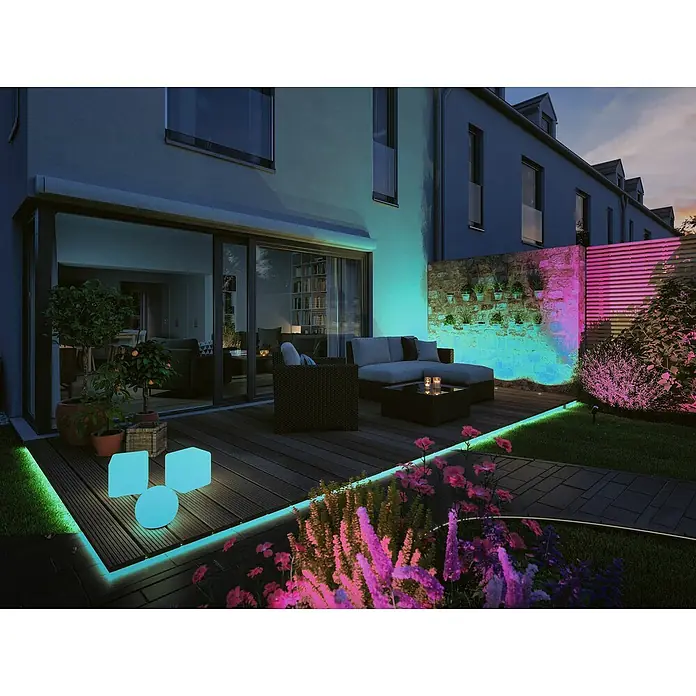 Paulmann Plug & Shine Erdspieß-Strahler Pike - 4,5 W, Höhe: 22,5 cm, IP44 - Stimmungsvolle Außenbeleuchtung mit LED-Lichtern, die den Garten in ein farbenfrohes Ambiente tauchen und die Terrasse hervorheben.