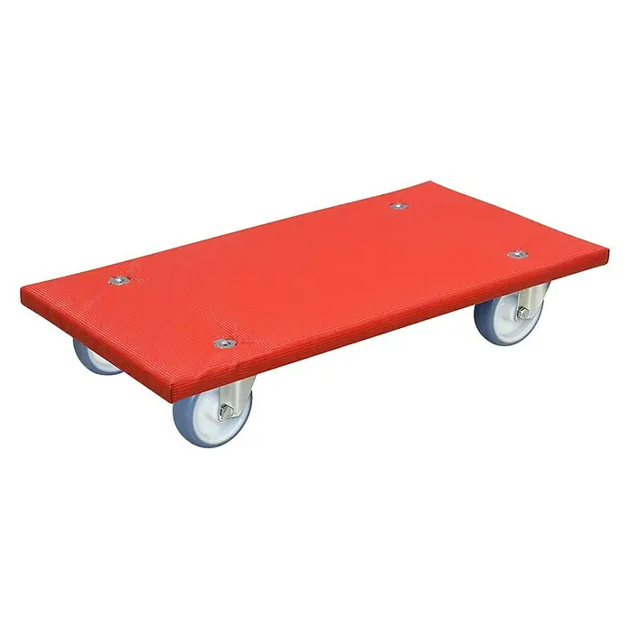 Wagner System Transportroller MM1396 - L x B x H: 57,5 x 30 x 12,3 cm, Traglast: 400 kg, Holz - Rotes Rollbrett für den einfachen Transport von Gegenständen. Das Rollbrett ist mit vier Rädern ausgestattet.