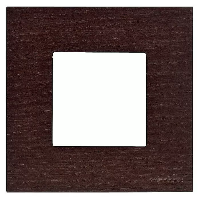 Niessen Zenit Marco - Wengué, Modelo de mecanismos: x 1, Plástico - Marco embellecedor cuadrado marrón oscuro efecto madera para interruptores.