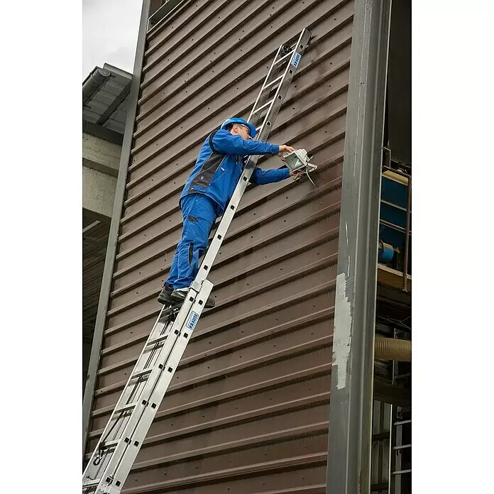 Krause Stabilo Seilzugleiter - Anzahl Tritte: 28 Stk., Arbeitshöhe: 13,1 m, Aluminium - Anwendungsbeispiel