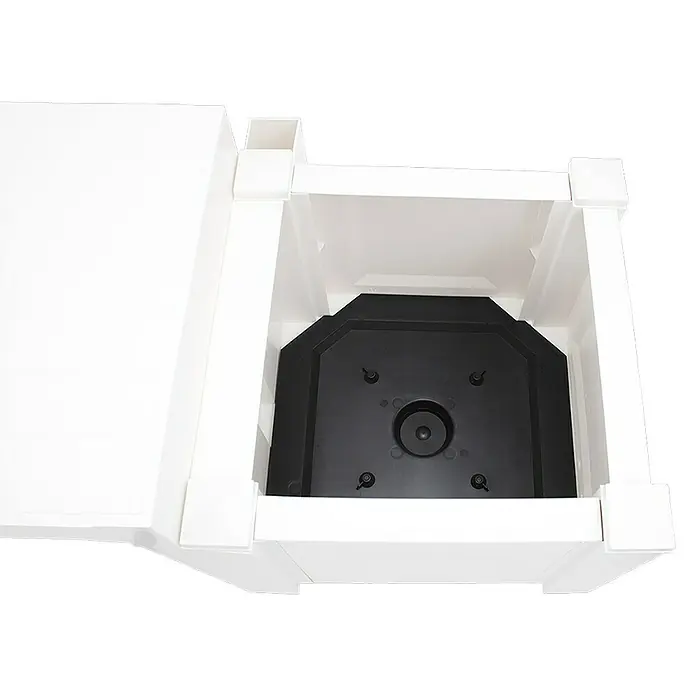KHW Gartenbank Berlin - B x T x H: 174 x 49 x 41 cm, Weiß - Weiße Box mit schwarzem Einsatz. Ideal zur Aufbewahrung und Organisation verschiedener Gegenstände. Praktisch und stilvoll.
