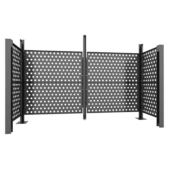 Allview Wandelement Calux - Passend für: Allview Calux Einzelcarport, 340 x 170 cm - Schallschutzwand aus Metall mit Lochmuster zur Lärmreduzierung in grau, ideal für den Außenbereich und zur Abschirmung.