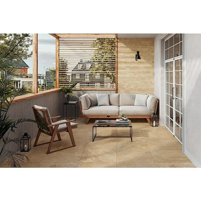 Atlas Concorde Solution Regent Terrassenfliese Gold - 60 x 60 x 2 cm, Gold, Matt - Entspannen Sie im Freien mit unserem stilvollen Bodenbelag! Die Fliesen mit ihrer natürlichen Optik verwandeln jeden Außenbereich in eine Oase.