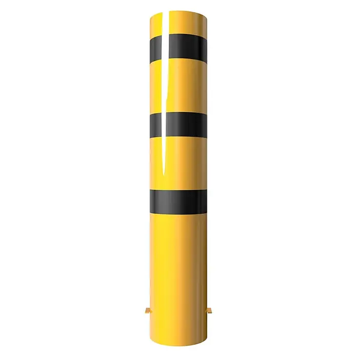 Schake Absperrpfosten Typ 40271BG - Stahl, Gelb/Schwarz - Gelb-schwarzer flexibler Leitpfosten zur Verkehrssicherung und zum Schutz vor Schäden. Ideal für Parkplätze und Baustellen.