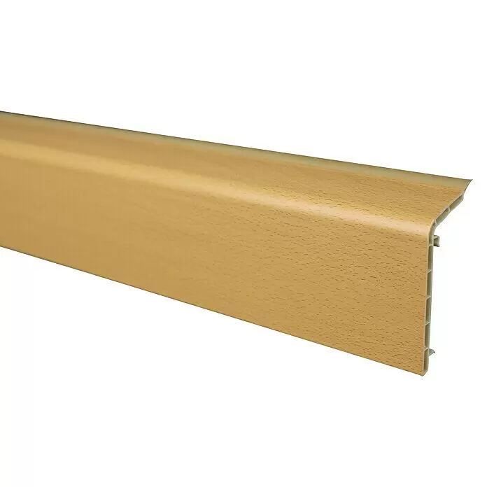 Marley Sockelleiste - 200 cm x 44 mm x 88 mm, Buche - Helle Holzoptik-PVC-Sockelleiste mit feiner Maserung zur Bodenabschluss.