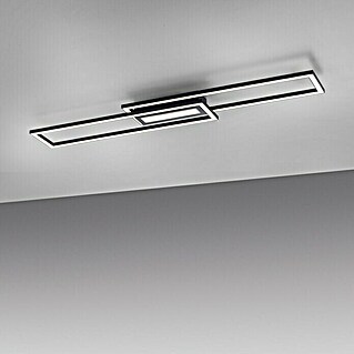 LeuchtenDirekt LED-Deckenleuchte Asmin (48 W, L x B x H: 95 x 17,5 x 5 cm, Schwarz)