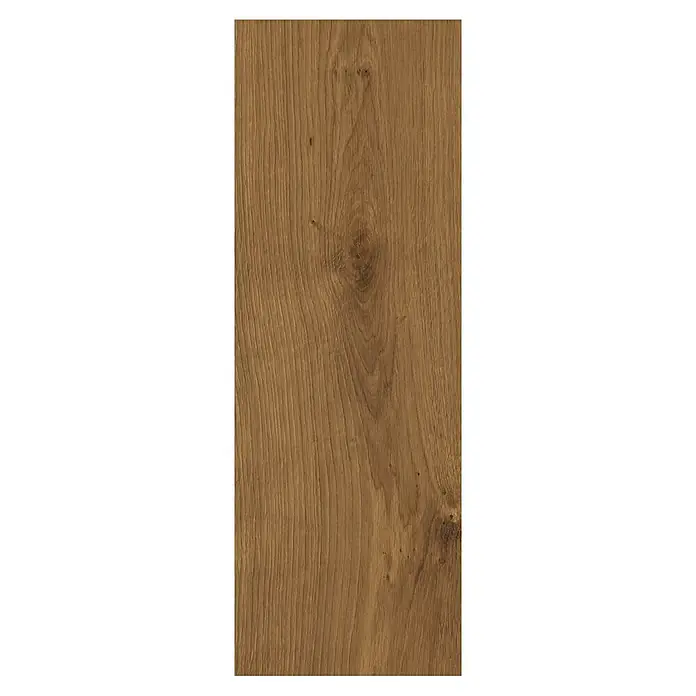 Living by Haro Parkett - Eiche Mocca Naturöl, Landhausdiele, 2.200 x 173 x 12 mm - Nahaufnahme eines Holzbodenbretts mit Maserung und Astloch, ideal für Bodenbelagsprojekte und rustikale Innenraumgestaltungen.