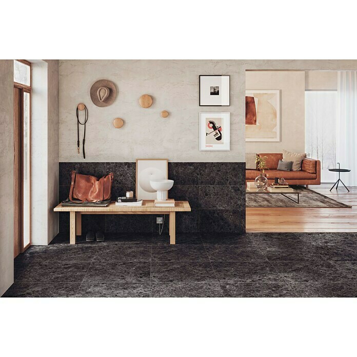 Keramische tegel Marble mix (15 x 15 cm, Black, Mat) | BAUHAUS