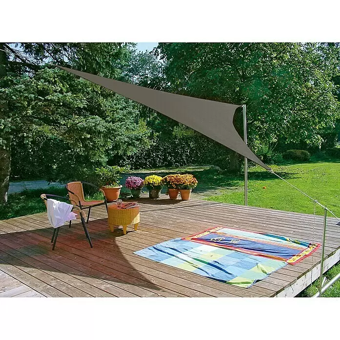 Sunfun SonnensegelHellgrau, Dreieckig, L x B: 400 x 400 cm