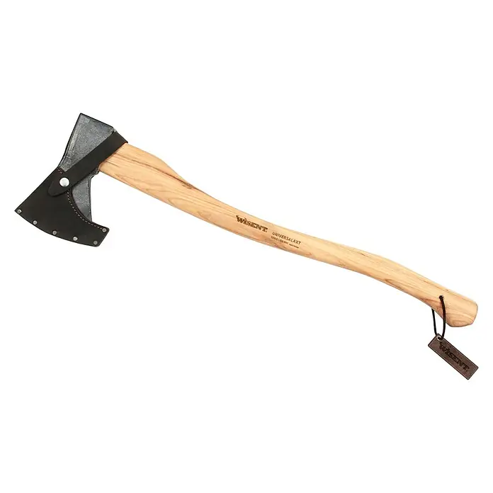 Wisent Universalaxt - Gewicht Kopf: 1.250 g, Länge Stiel: 700 mm - Axt mit Holzgriff und Lederscheide. Die Axt der Marke Wisent ist universell einsetzbar und liegt gut in der Hand.