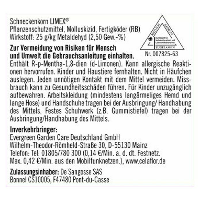 Substral Celaflor Schneckenkorn Limex4 x 225 g, Inhalt ausreichend für ca.: 1.800 m² Back View