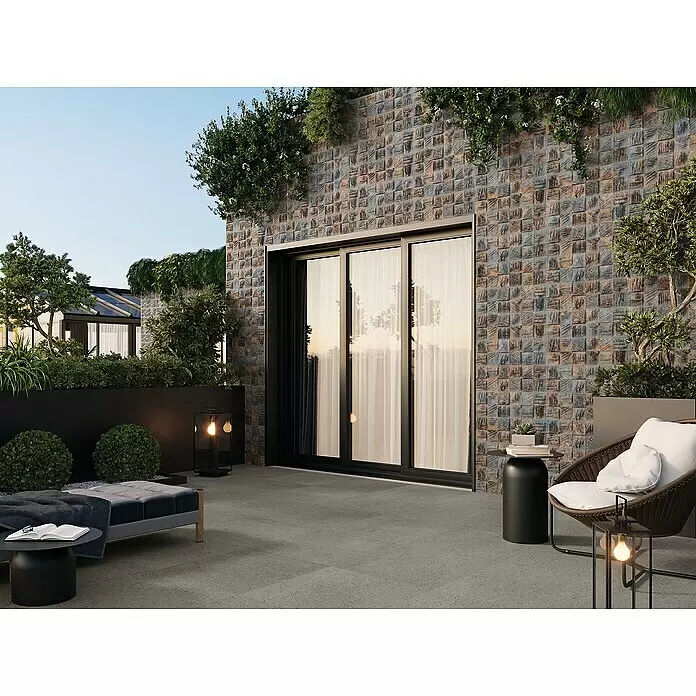 Verblendstein Arosa Gris - 60 x 20 cm, Grau, Steinoptik - Stimmungsaufnahme