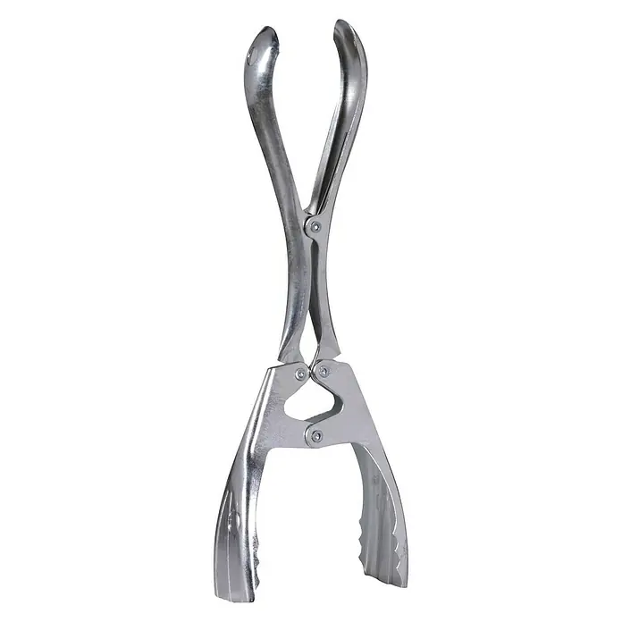 Brikettzange 2 - Mit Doppelgelenk, Stahl - Silberne Servierzange für Buffet oder Küche, ideal zum Greifen und Servieren von Speisen, mit praktischer Hebelfunktion.