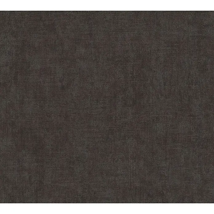 A.S. Création New Walls Vliestapete I - Schwarz, Uni, 10,05 x 0,53 m - Nahaufnahme eines Textilgewebes in dunklem Anthrazit, das eine feine, leicht unregelmäßige Struktur aufweist und eine robuste Oberfläche andeutet.
