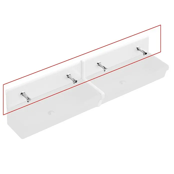 Villeroy & Boch O.novo Waschbecken-Leiste - Ohne Spezialglasur, Weiß, Zwischen zwei Becken - Wandgarderobe mit Hakenleiste, ideal zur Aufbewahrung von Jacken und Accessoires im Flur. Das schlichte Design passt zu vielen Einrichtungsstilen.