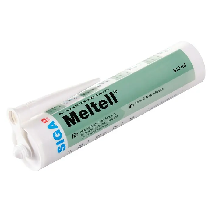 Siga Dichtmasse Meltell - 310 ml, Weiß - Siga Meltell Dichtstoff für Fenster, Türen und Fassaden. Der sichere und hochleistungsfähige Dichtstoff für Innen- und Aussenbereiche.