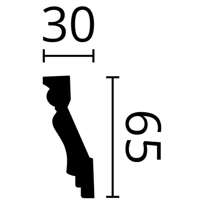 Nmc Decoflair Zierprofil Deckenleiste E21 (2 m x 30 mm x 65 mm, Expandiertes Polystyrol (EPS)) | BAUHAUS