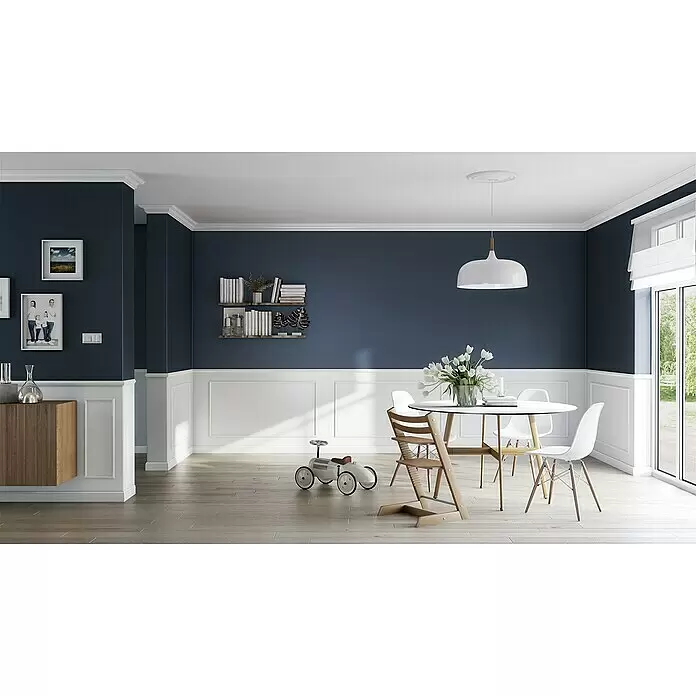 Nmc Decoflair Zierprofil-Set Roomkit D8 mit Ecken und Kleber - Max. Anwendungslänge: 24 m, Extrudiertes Polystyrol (XPS) - Stimmungsaufnahme