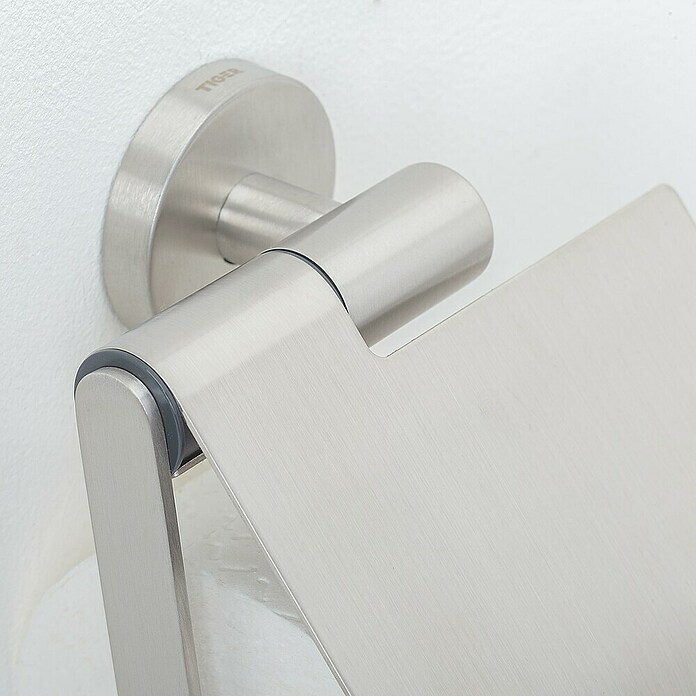 Tiger Boston Toiletrolhouder (Met deksel, Geborsteld RVS) | BAUHAUS