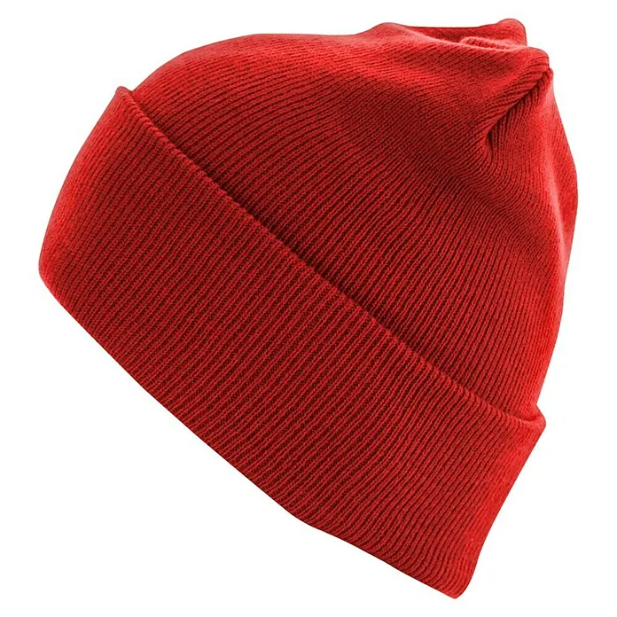 Flexfit Strickmütze Beanie - Grau/Rot, Größe: Universal - Rote Strickmütze, perfekt für kalte Tage. Die Mütze ist warm und bequem und bietet Schutz vor Wind und Wetter.