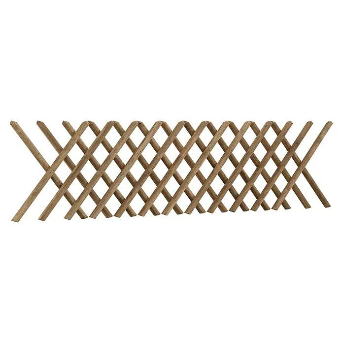 T & J Jägerzaun - 250 x 60 cm, Holz - Eine ausziehbare Holzspalier-Gartenzaun, ideal als dekoratives Element im Garten oder als Rankhilfe für Pflanzen.