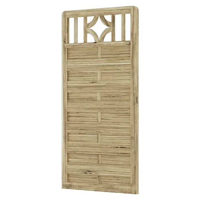 T & J Sichtschutzelement Antikzaun - B x H: 90 x 180 cm, Braun - Holzpaneel mit dekorativem Rautenmuster, das eine rustikale und elegante Note verleiht. Perfekt für Akzentwände oder als stilvolle Raumtrennung.